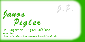 janos pigler business card